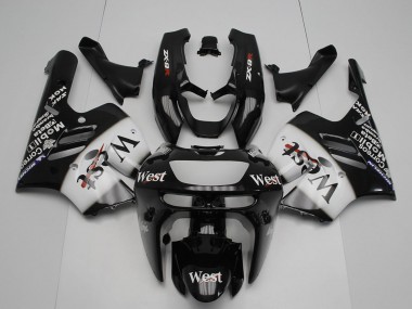 Shop 1994-1997 Kawasaki ZX9R Motorcycle Fairings - Glossy Black White West Canada