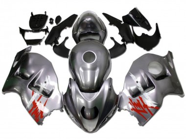 Shop 1996-2007 Suzuki GSXR 1300 Hayabusa Motorcycle Fairings - Silver with Red White Decal Canada