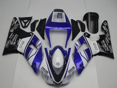 Shop 1998-1999 Yamaha YZF R1 Motorcycle Fairings - Blue White Glossy Black Yamalube Motards Canada