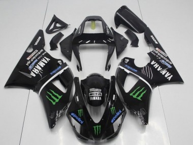 Shop 1998-1999 Yamaha YZF R1 Motorcycle Fairings - Glossy Black Blue Green Motul Monster Drink Canada