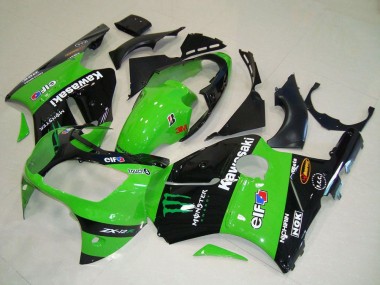 Shop 2000-2001 Kawasaki ZX12R Motorcycle Fairings - Green Glossy Black Elf Touch4 Monster Canada