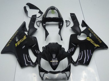 Shop 2001-2003 Honda CBR600 F4i Motorcycle Fairings - Glossy Black Gold Decals Canada
