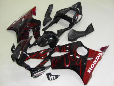 Shop 2001-2003 Honda CBR600 F4i Motorcycle Fairings - Glossy Black Red Flame Canada