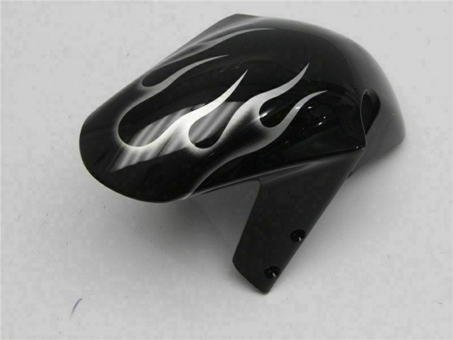 2001-2003 Suzuki GSXR 600/750 Motorcycle Fairings - Glossy Black Silver Flame Canada