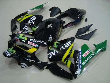 Shop 2003-2004 Honda CBR600RR Motorcycle Fairings - Glossy Black Yellow Green MoviStar Canada