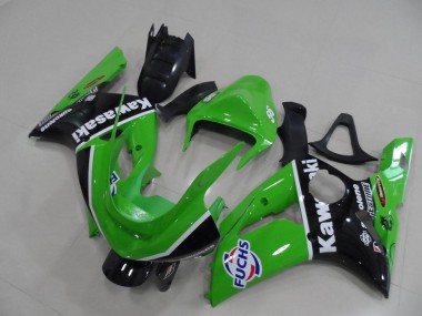Shop 2003-2004 Kawasaki ZX6R Motorcycle Fairings - Green White Black Fuchs Canada