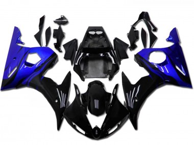 Shop 2003-2004 Yamaha YZF R6 Motorcycle Fairing Kits - Blue Glossy Black Canada