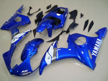Shop 2003-2004 Yamaha YZF R6 Motorcycle Fairings - Blue White OEM Style Canada
