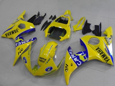 Shop 2003-2004 Yamaha YZF R6 Motorcycle Fairings - Yellow Blue Camel Canada