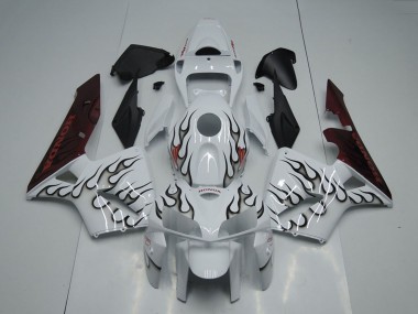Shop 2005-2006 Honda CBR600RR Motorcycle Fairing - White Black Flame Canada