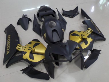 Shop 2005-2006 Honda CBR600RR Motorcycle Fairings - Matte Black with Gold Skull Canada