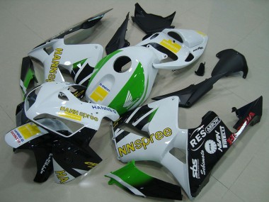 Shop 2005-2006 Honda CBR600RR Motorcycle Fairings - White Green Yellow Glossy Black Hannspree Canada