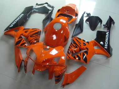 Shop 2005-2006 Honda CBR600RR Motorcycle Fairings - Orange Black Flame Canada
