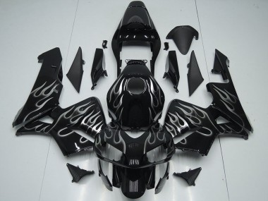 Shop 2005-2006 Honda CBR600RR Motorcycle Fairings - Glossy Black Silver Flame Canada
