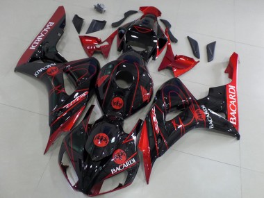 Shop 2006-2007 Honda CBR1000RR Motorcycle Fairings - Red Glossy Black Bacardi Canada