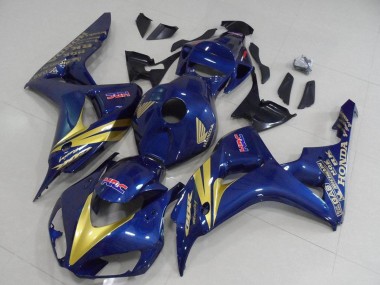 Shop 2006-2007 Honda CBR1000RR Motorcycle Fairings - Dark Blue Gold Stripe Canada