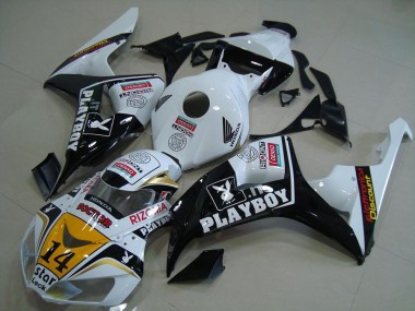 Shop 2006-2007 Honda CBR1000RR Motorcycle Fairings - White Yellow Glossy Black Denso Playboy 14 Canada