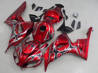 Shop 2006-2007 Honda CBR1000RR Motorcycle Fairings - Red Black Silver Flame Canada