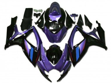 Shop 2006-2007 Suzuki GSXR 600/750 Motorcycle Fairings - Purple Blue Glossy Black Stripe Canada