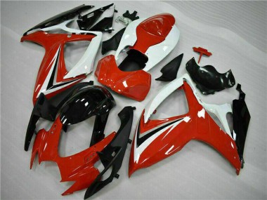 Shop 2006-2007 Suzuki GSXR 600/750 Motorcycle Fairings - White Red Glossy Black Stripe Canada