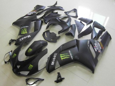 Shop 2007-2008 Kawasaki ZX6R Motorcycle Fairings - Matte Black Monster Canada