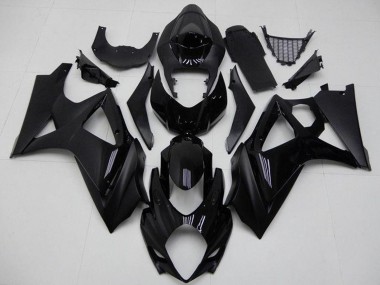 Shop 2007-2008 Suzuki GSXR 1000 Motorcycle Fairings - Glossy Black Matte Black No Decal Canada