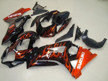 Shop 2007-2008 Suzuki GSXR 1000 Motorcycle Fairings - Glossy Black Orange Flame Canada
