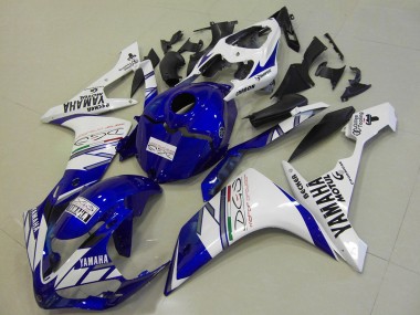 Shop 2007-2008 Yamaha YZF R1 Motorcycle Fairings - White Blue Becker Motul Canada