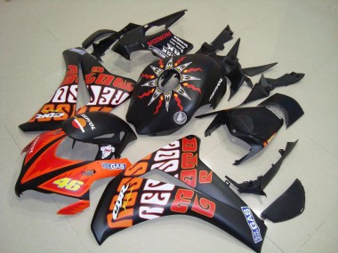 Shop 2008-2011 Honda CBR1000RR Motorcycle Fairings - Matte Black Orange Rossi Repsol 46 Canada