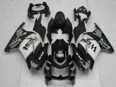 Shop 2008-2012 Kawasaki EX250 Motorcycle Fairings - Glossy Black White West Canada