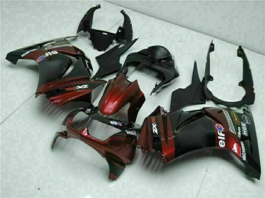 Shop 2008-2012 Kawasaki EX250 Motorcycle Fairings - Glossy Black Maroon Red Canada