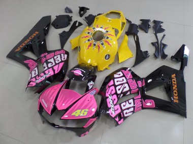 Shop 2013-2023 Honda CBR600RR Motorcycle Fairings - Yellow Pink Glossy Black Rossi 46 Canada