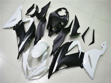 Shop 2013-2018 Kawasaki ZX6R Abs Fairings - White Matte Black Canada