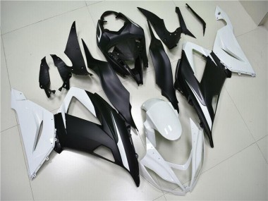 Shop 2013-2018 Kawasaki ZX6R Abs Fairings - White Matte Black Canada