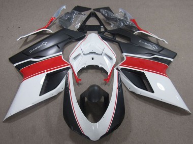 Shop 2007-2014 Ducati 848 1098 1198 Motorcycle Fairings - White Red Matte Black Marvic Canada