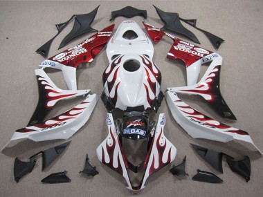 Shop 2004-2005 Honda CBR1000RR Motorcycle Fairings - White Red Glossy Black Flame SHARK Canada