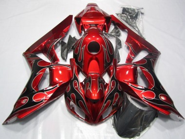 Shop 2006-2007 Honda CBR1000RR Motorcycle Fairing - Red Glossy Black Flame Canada