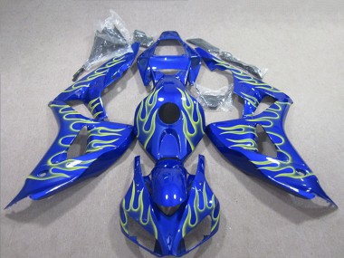 Shop 2006-2007 Honda CBR1000RR Motorcycle Fairings - Blue Green Flame Canada