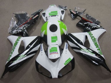 Shop 2006-2007 Honda CBR1000RR Motorcycle Fairings - White Green Glossy Black Hannspree Canada