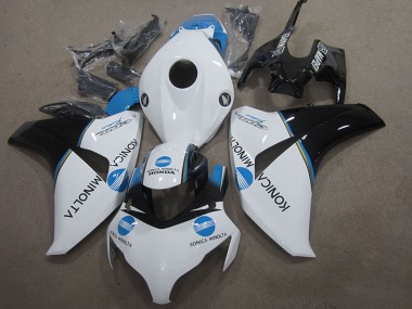 Shop 2008-2011 Honda CBR1000RR Motorcycle Fairing - White Blue Glossy Black Konica Minolta Canada