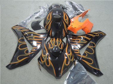 Shop 2008-2011 Honda CBR1000RR Motorcycle Fairings - Glossy Black Orange Flame Canada