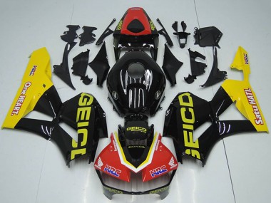 Shop 2012-2016 Honda CBR1000RR Motorcycle Fairings - Red Yellow Glossy Black HRC One Heart GEICO Canada