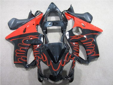 Shop 2001-2003 Honda CBR600 F4i Motorcycle Fairing Kits - Glossy Black Red Flame Canada