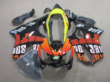 Shop 2004-2007 Honda CBR600 F4i Motorcycle Fairings - Yellow Orange Glossy Black Rossi 46 Canada
