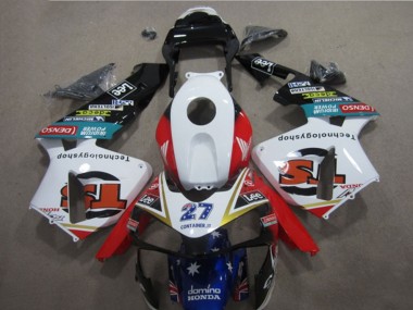Shop 2005-2006 Honda CBR600RR Motorcycle Fairings - White Red Blue Glossy Black Star Lee 27 Canada