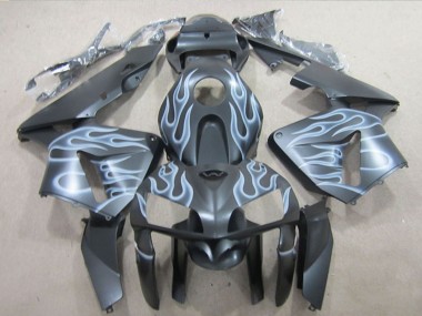 Shop 2005-2006 Honda CBR600RR Motorcycle Fairings - Matte Black Silver Flame Canada