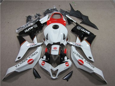Shop 2007-2008 Honda CBR600RR Motorcycle Fairings - White Red Glossy Black Konica Minolta MAPEI Canada