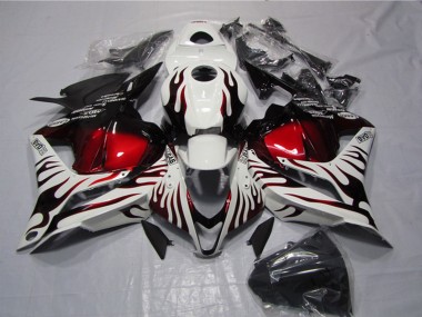 Shop 2009-2012 Honda CBR600RR Motorcycle Fairings - White Red Glossy Black Flame Canada