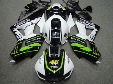 Shop 2013-2023 Honda CBR600RR Motorcycle Fairings - White Green Glossy Black Semakin Didepan Monster Canada