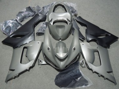 Shop 2005-2006 Kawasaki ZX6R Motorcycle Fairings - Grey Matte Black Canada